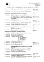 Terminplanung für die Abiturprüfung des Beruflichen Gymnasiums 2023/2024