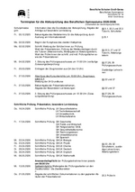 Terminplanung für die Abiturprüfung des Beruflichen Gymnasiums 2025/2026
